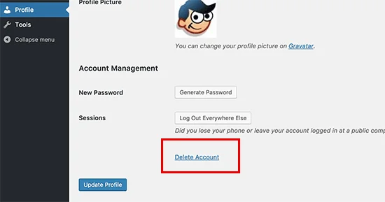 افزودن حذف اکانت وردپرس از طریق پلاگین Delete Me حذف اکانت وردپرس با پلاگین Delete Me